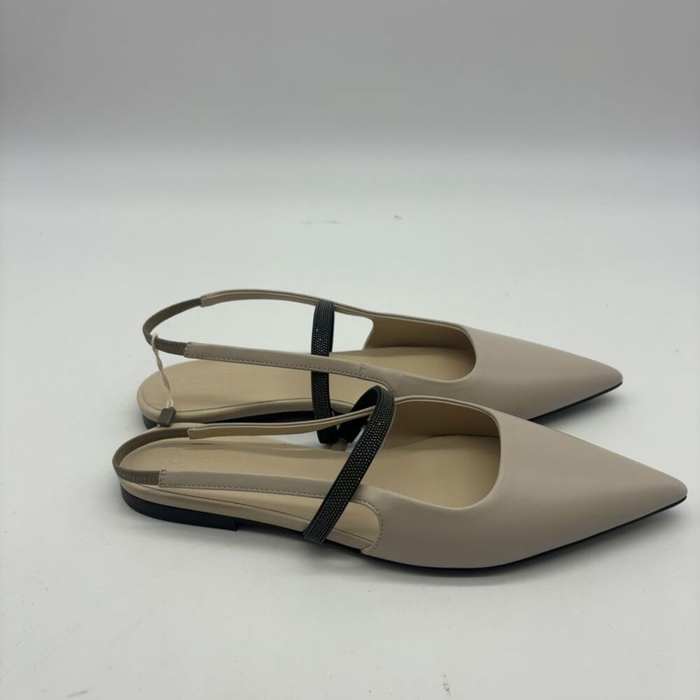 Brunello Cucinelli Pointy Leather Slingback Size 39 - Picture 2 of 4